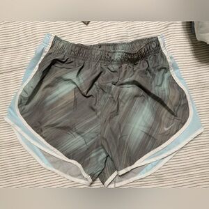 Nike Gray and Light Blue Sports Shorts